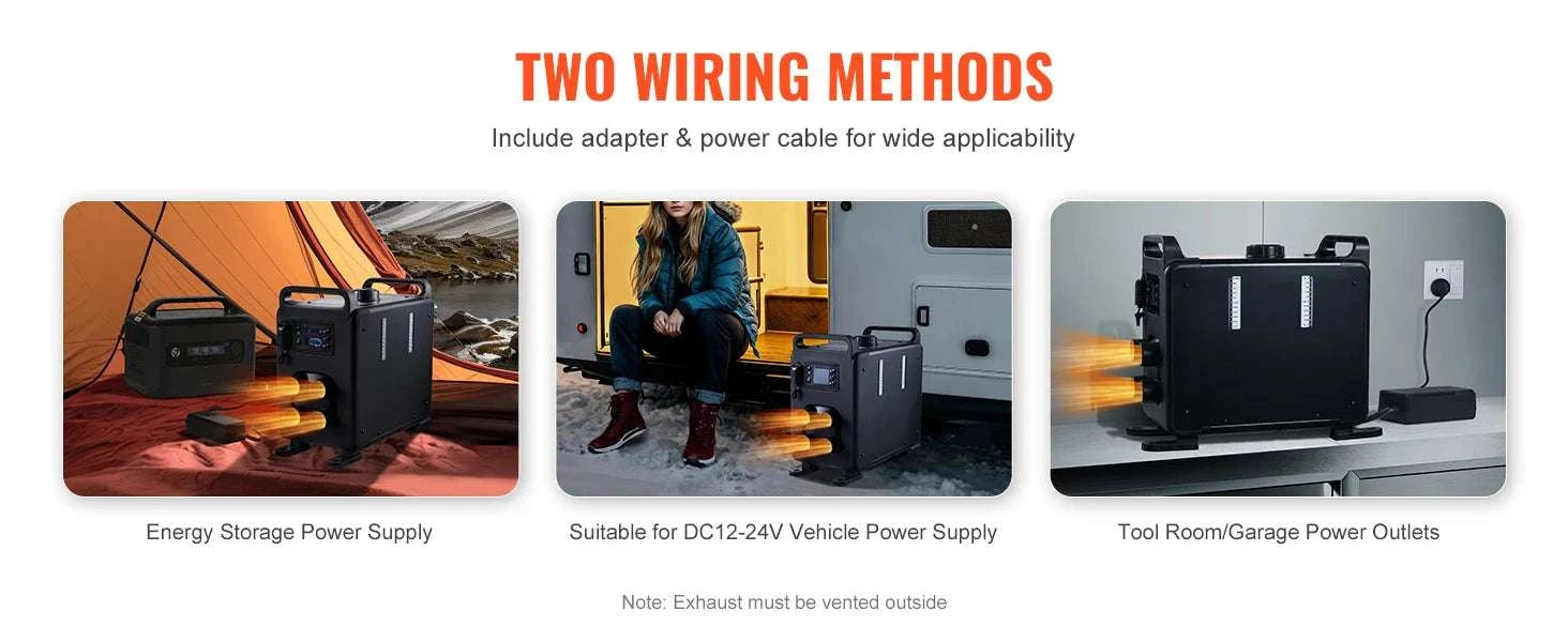 8kW Diesel Air Heater with Bluetooth Control for RVs, Vehicles & Garage-black / CZECH REPUBLIC