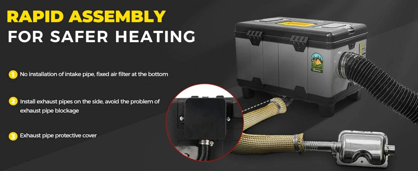 8KW Diesel Air Heater with CO Alarm, Bluetooth Control-TB10pro with CO / Germany