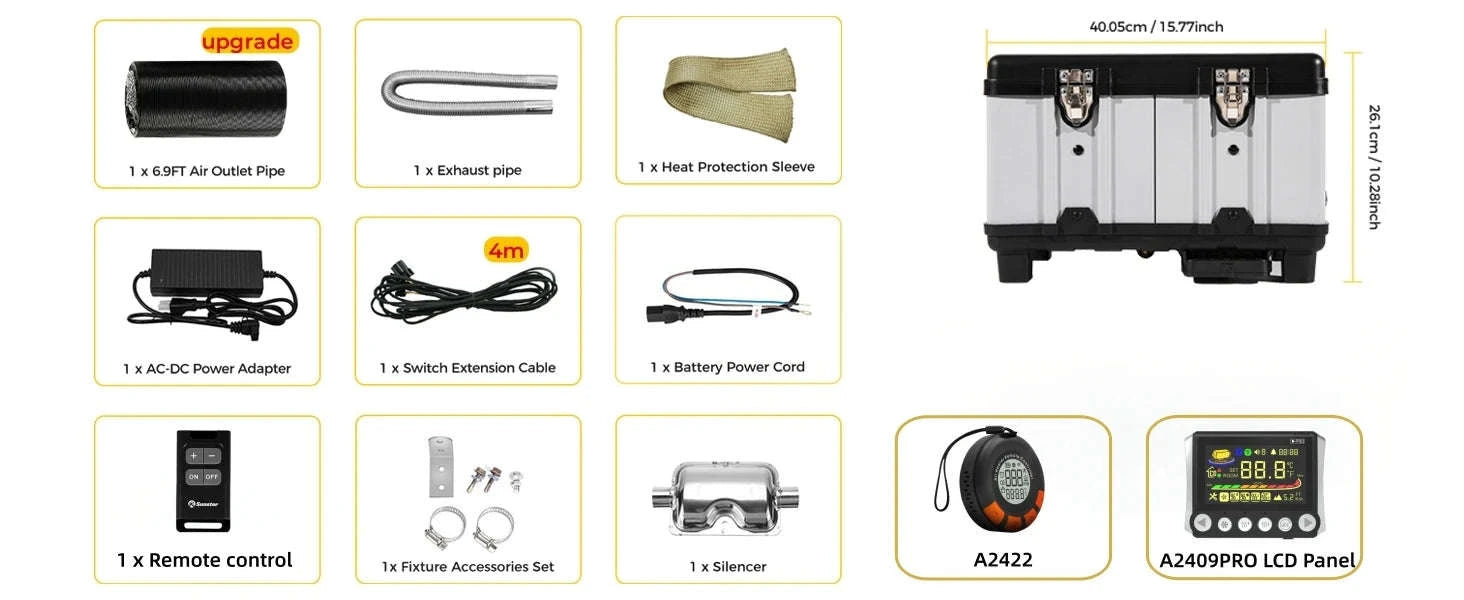 8KW Diesel Air Heater with CO Alarm, Bluetooth Control-TB10pro with CO / Germany