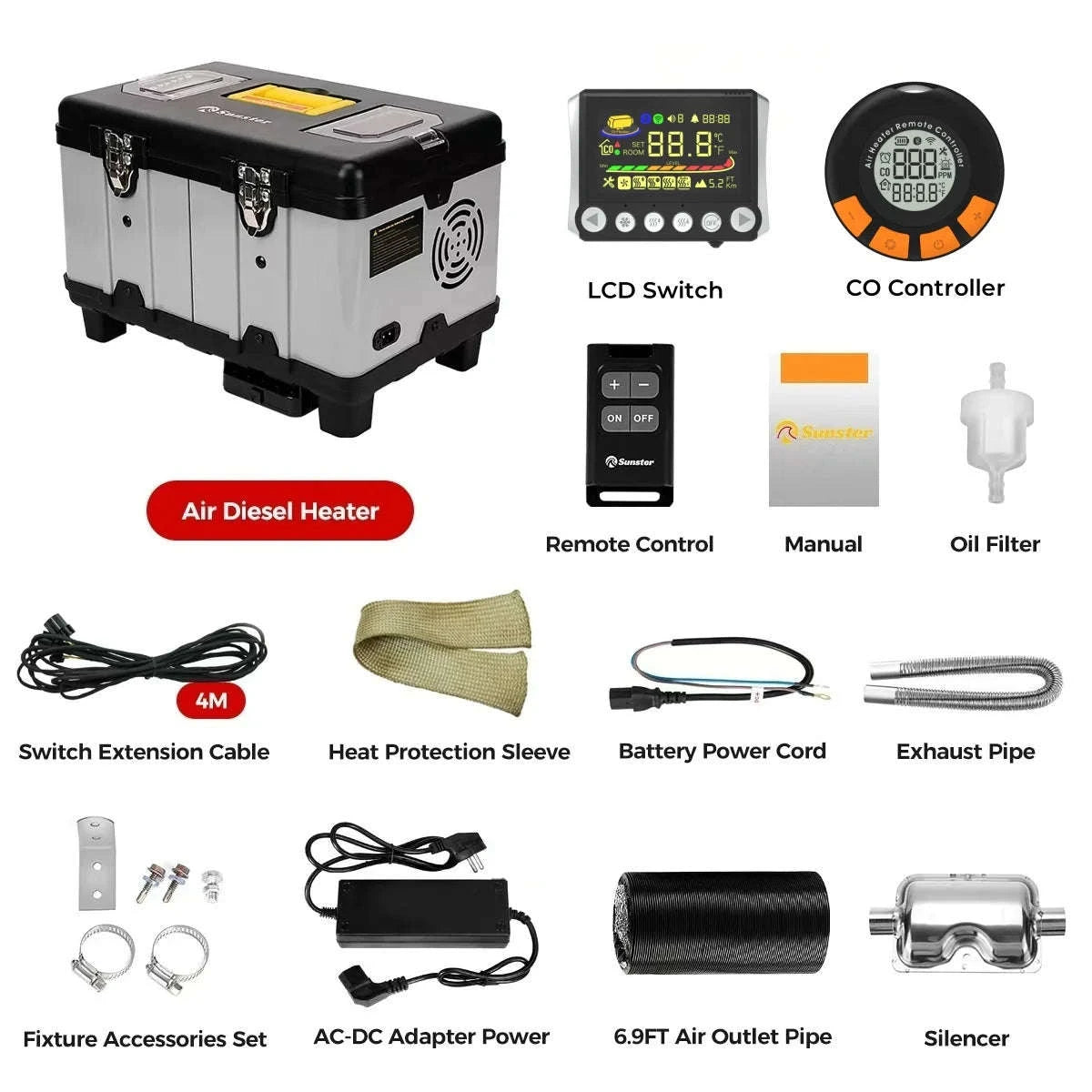 8KW Diesel Air Heater with CO Alarm, Bluetooth Control-TB10pro with CO / Germany