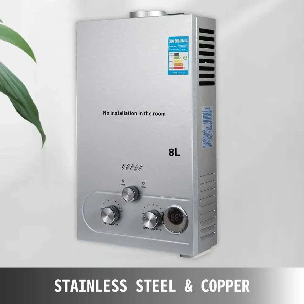 8L Tankless LPG Water Heater with LED Display & Safety Protection-8L / United States