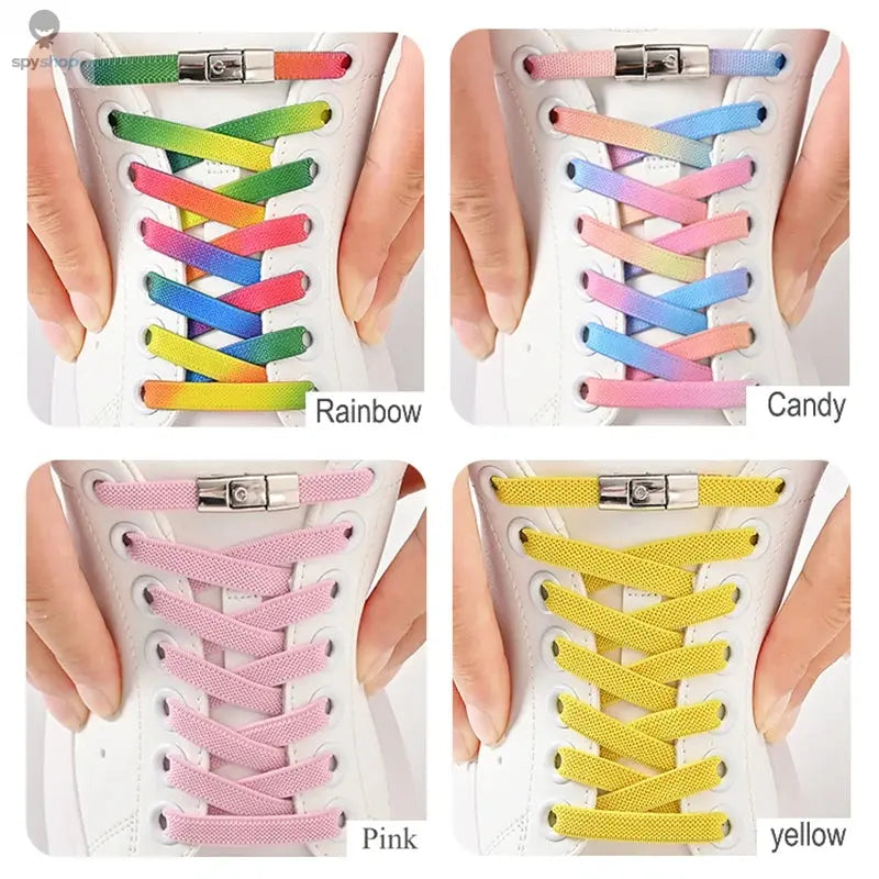 8mm No Tie Shoe Laces Press Lock Shoelaces Without Ties Elastic Laces Sneaker Kids Adult Widened Flat Shoelace for Shoes Spy-shop.com