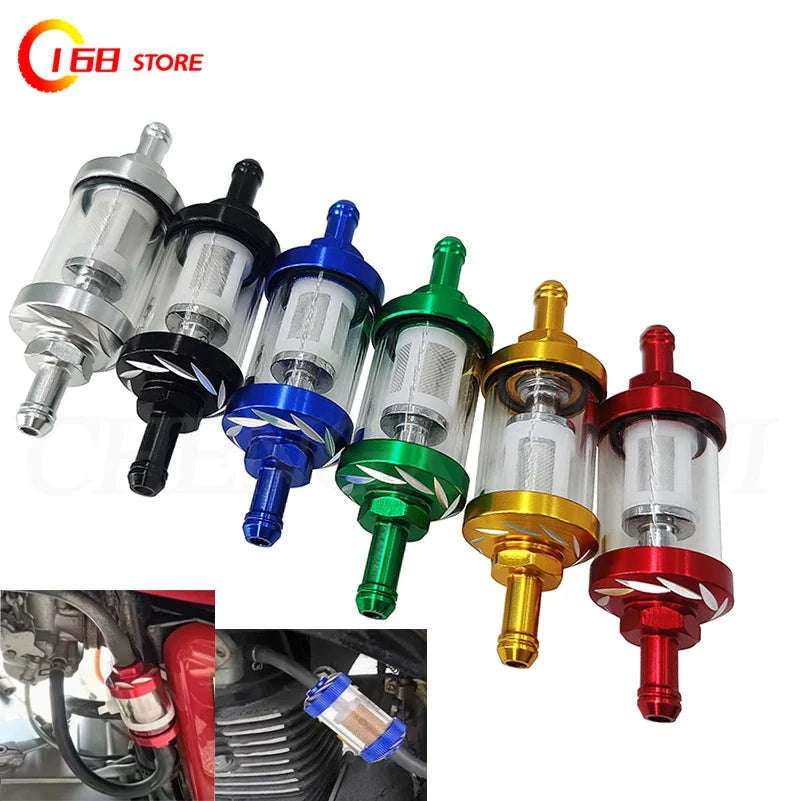 8mm CNC Fuel Filter for Motorcycle, ATV & Pit Bike-Red