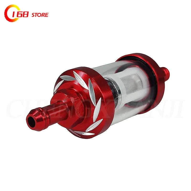 8mm CNC Fuel Filter for Motorcycle, ATV & Pit Bike-Red