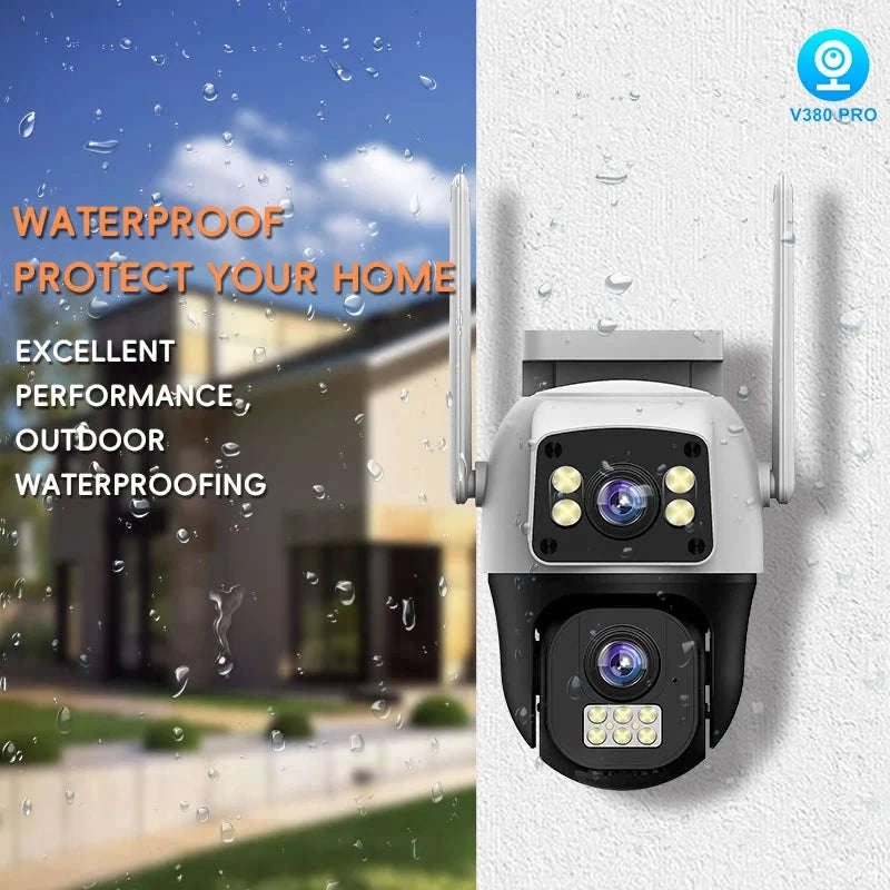 8MP 4G or WiFi Dual Lens Outdoor PTZ Security Camera-WIFI Camera / 100V-240V US Plug