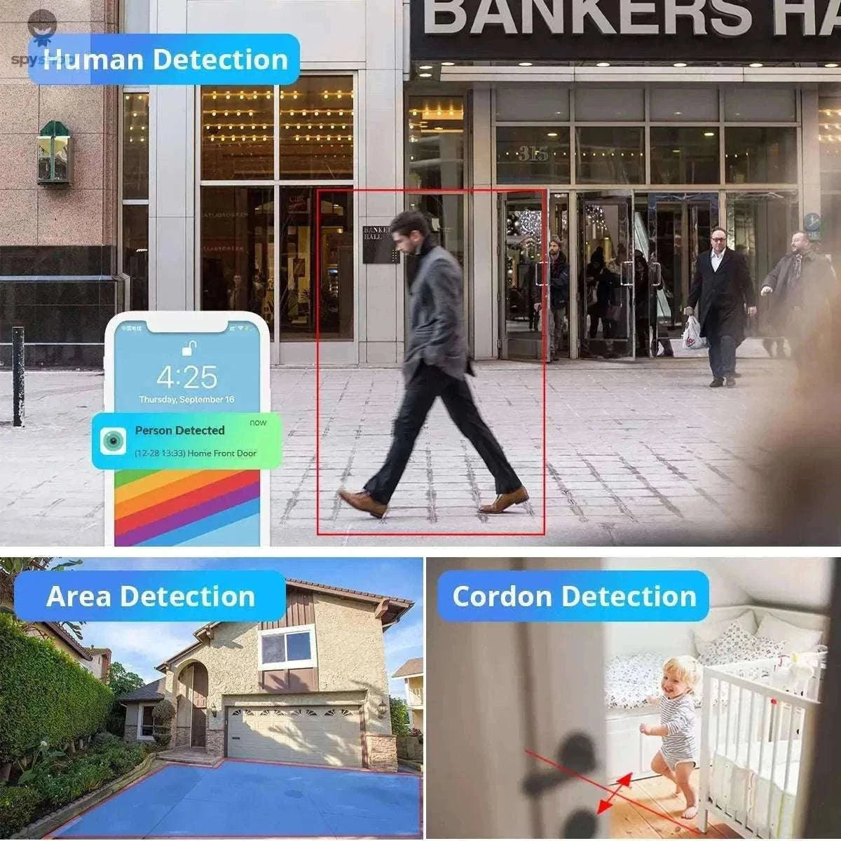 8MP 4K Outdoor Surveillance Camera with AI Detection-8MP 128G TF Card / EU Plug / CHINA