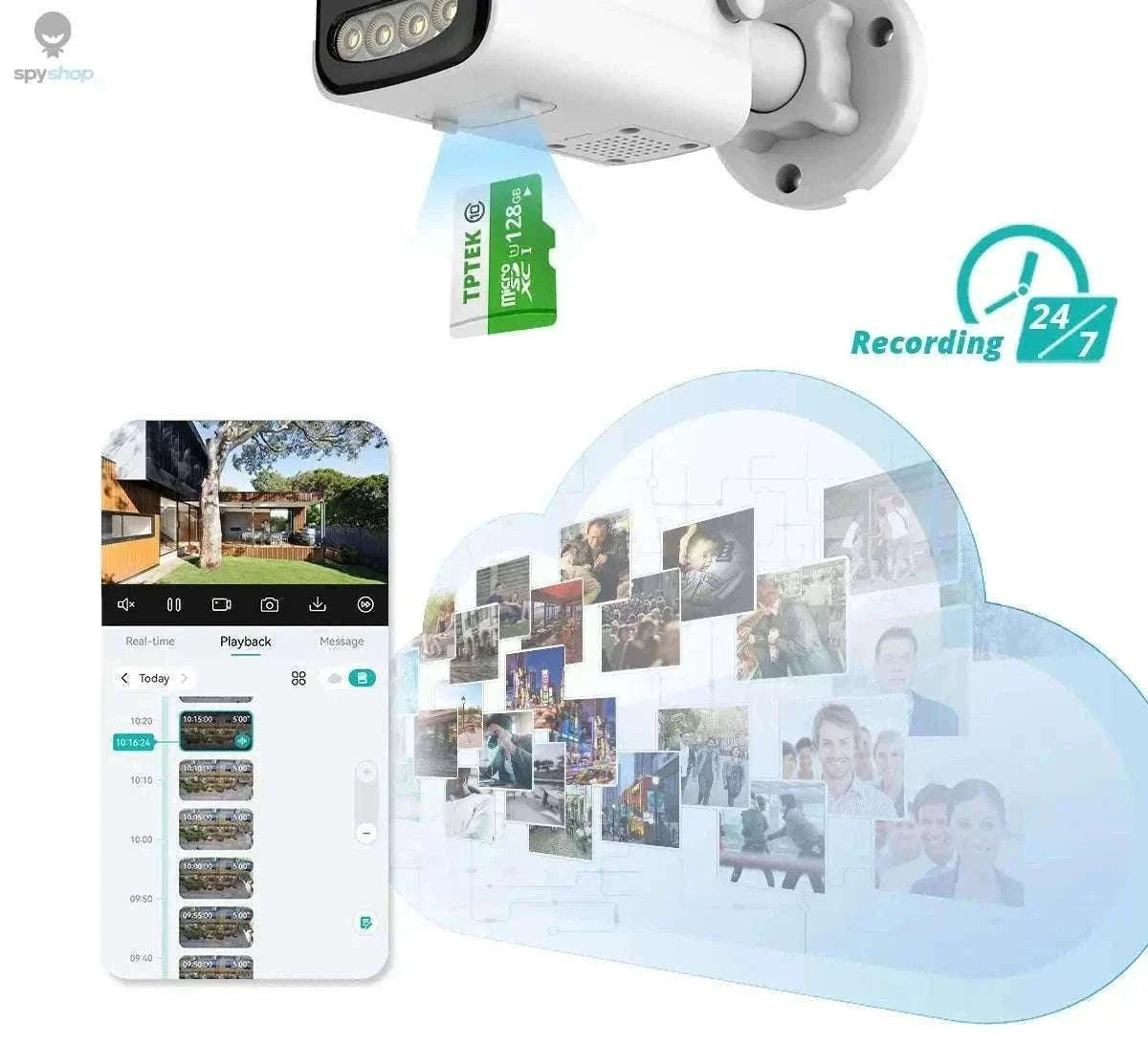 8MP 4K Outdoor Surveillance Camera with AI Detection-8MP 128G TF Card / EU Plug / CHINA