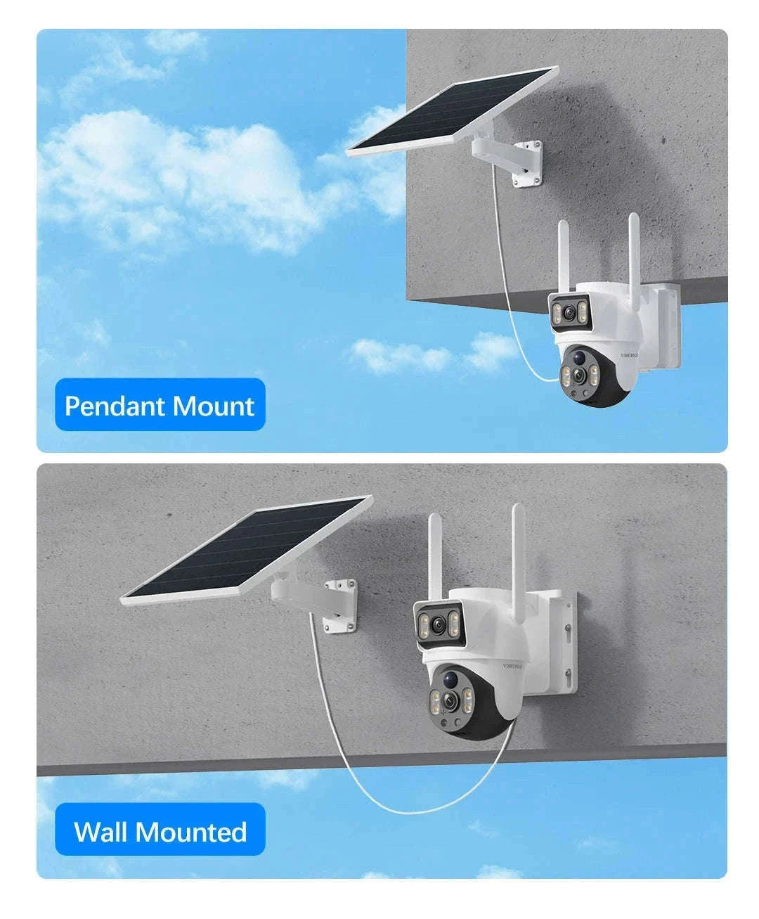 8MP 4K Wireless Solar 4G Outdoor Security Camera Dual Lens PIR Night Vision-8MP / EU Plug / Australia