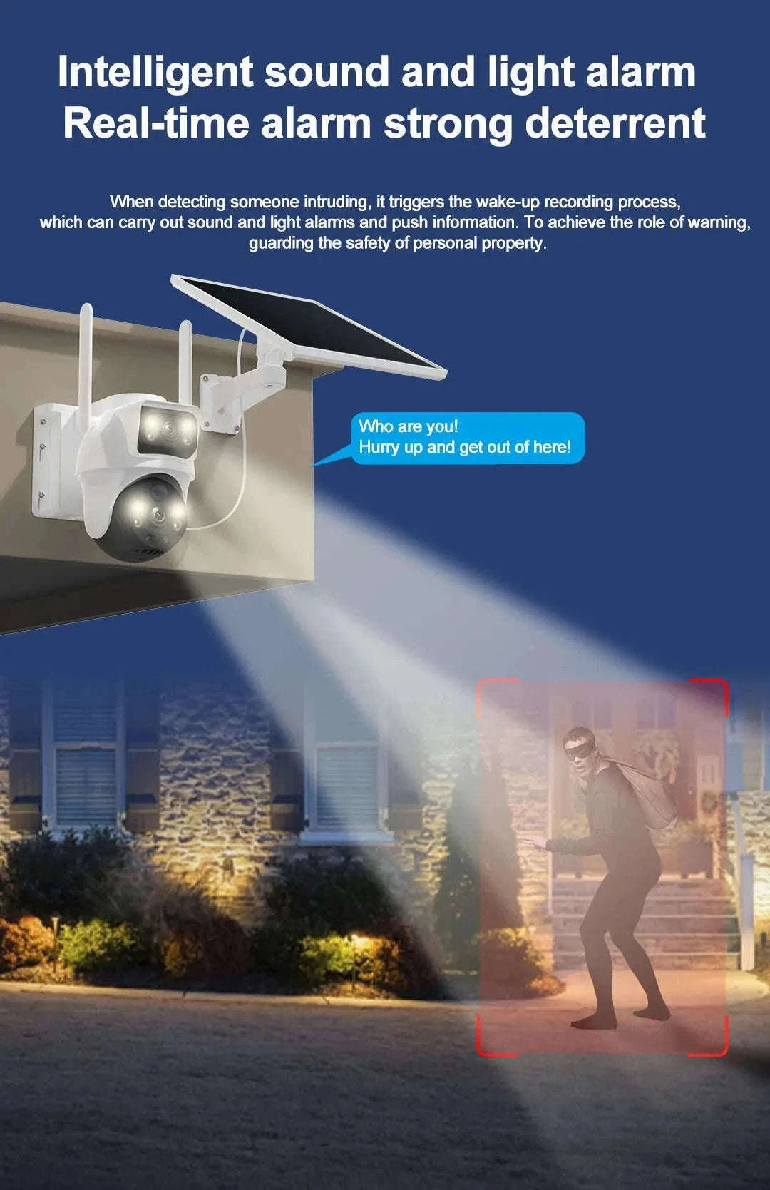 8MP 4K Wireless Solar 4G Outdoor Security Camera Dual Lens PIR Night Vision-8MP / EU Plug / Australia