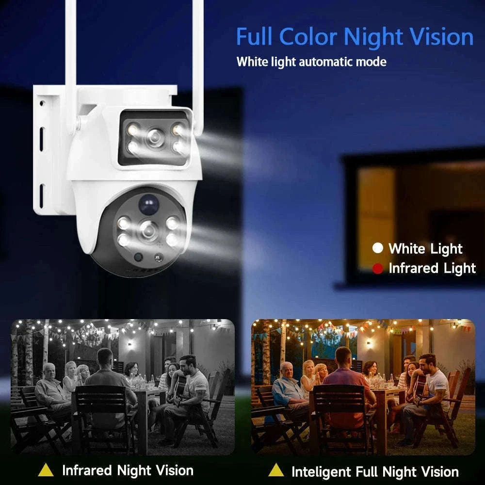 8MP 4K Wireless Solar 4G Outdoor Security Camera Dual Lens PIR Night Vision-8MP / EU Plug / Australia