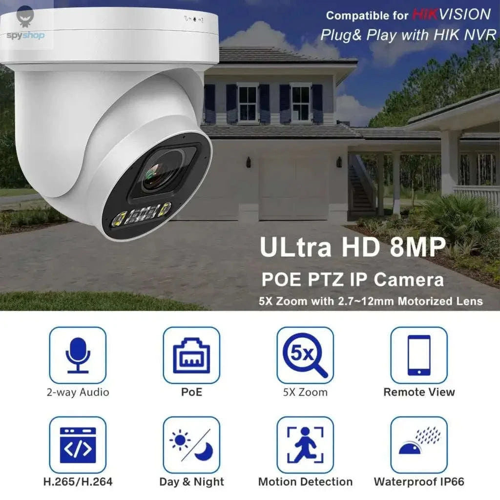 8MP 5X Zoom PTZ Camera – Dual‑Light 4K Outdoor Security-Updated / CHINA