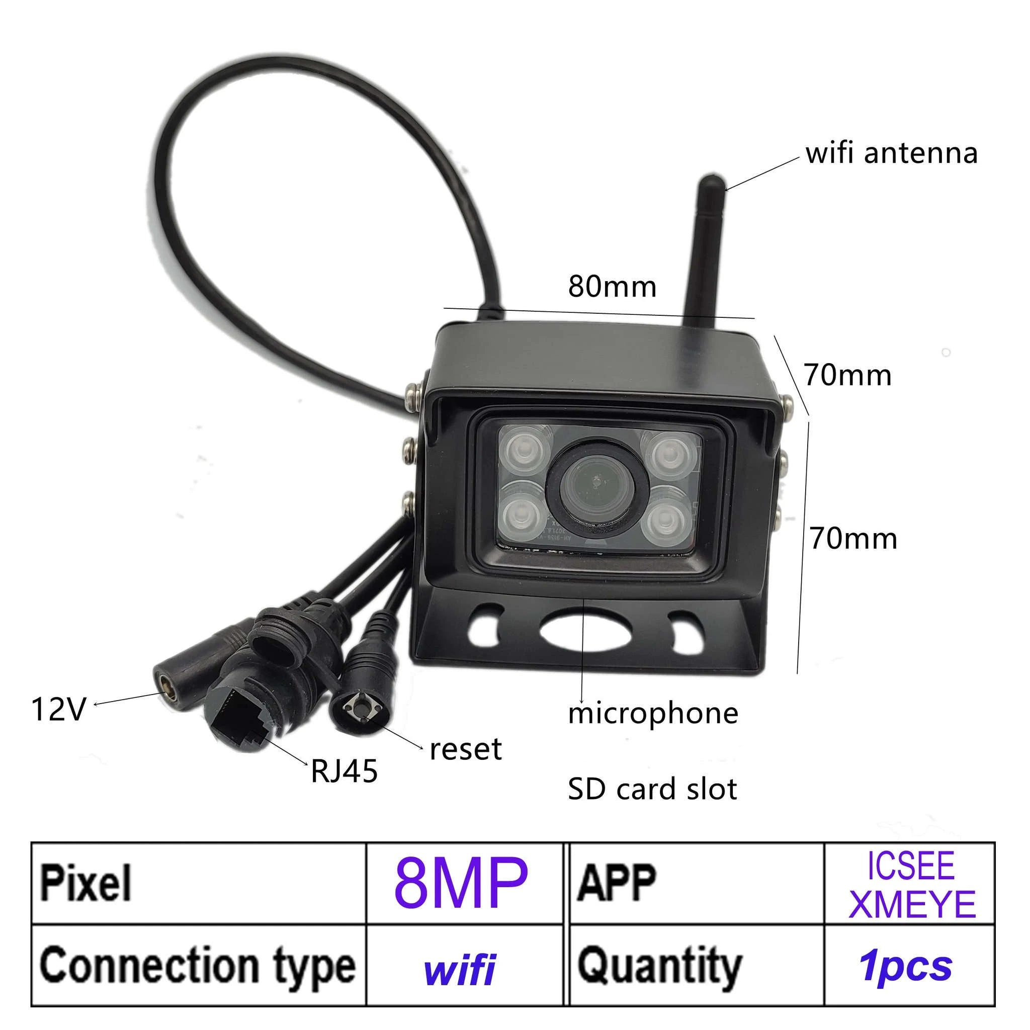8MP Outdoor IP Security Camera with Motion Detection-WIFI 8MP SG8239
