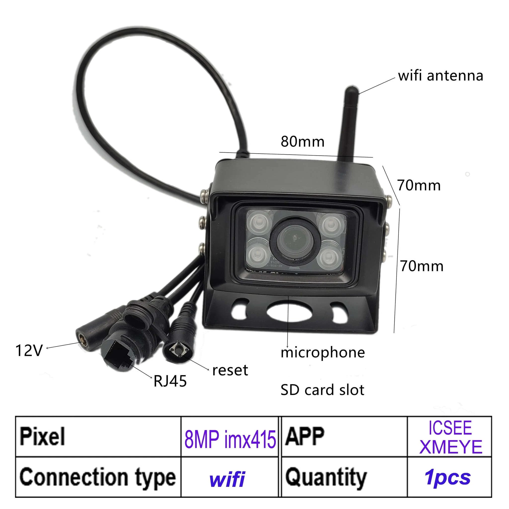 8MP Outdoor IP Security Camera with Motion Detection-WIFI 8MP SG8239