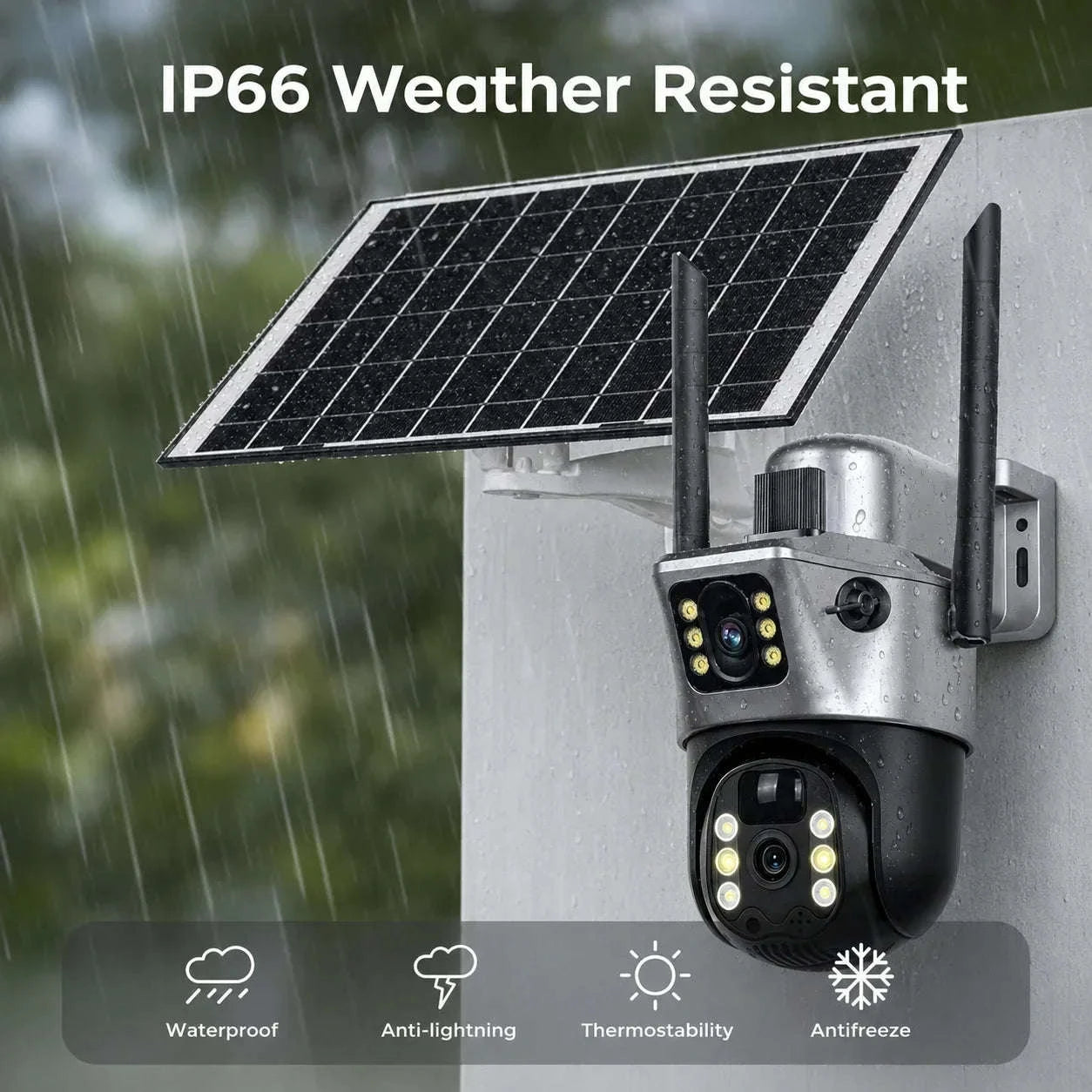 8MP Outdoor PTZ Security Camera Solar WiFi Dual Lens-WIF Solar Camera / Poland / USB Type-C