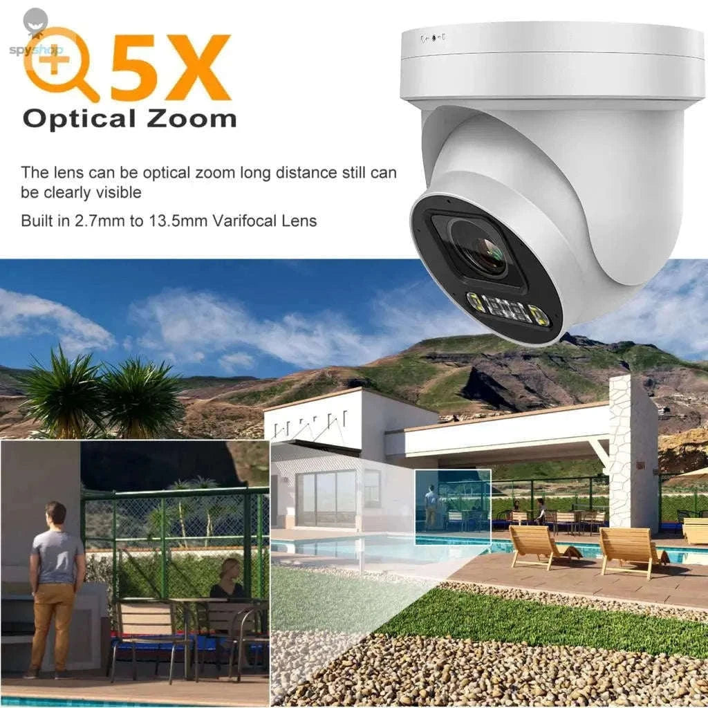 8MP PTZ Outdoor Security Camera with 5X Zoom and Dual Light-Updated / CHINA