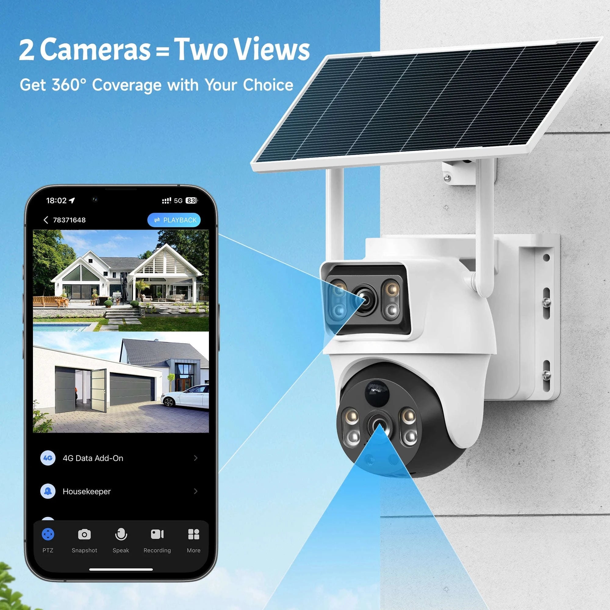 8MP Solar Powered 4G Outdoor Surveillance Camera-United States