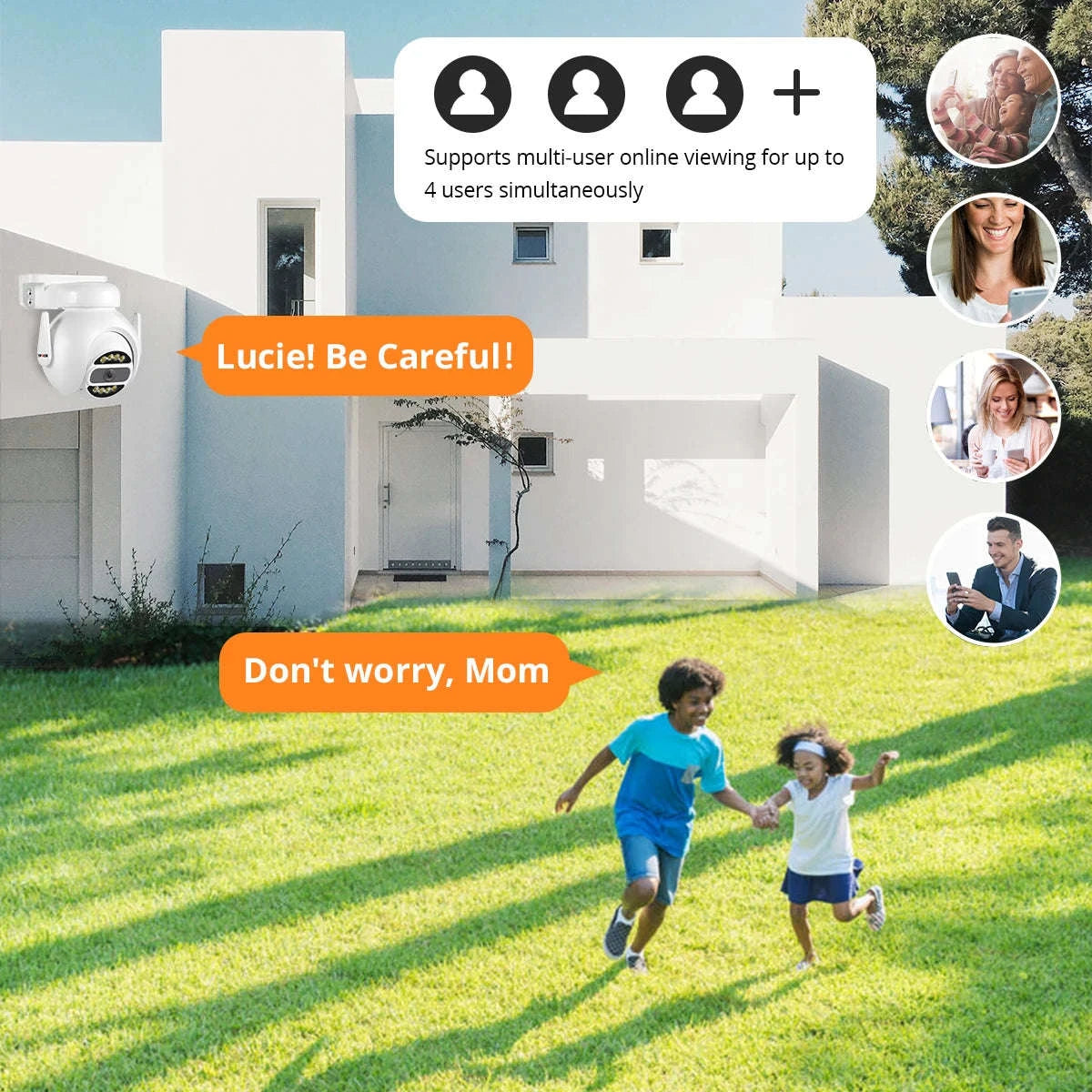 8MP WiFi PTZ Security Camera with 4X Digital Zoom and Color Night Vision-5MP 64G TF Card / UK Plug