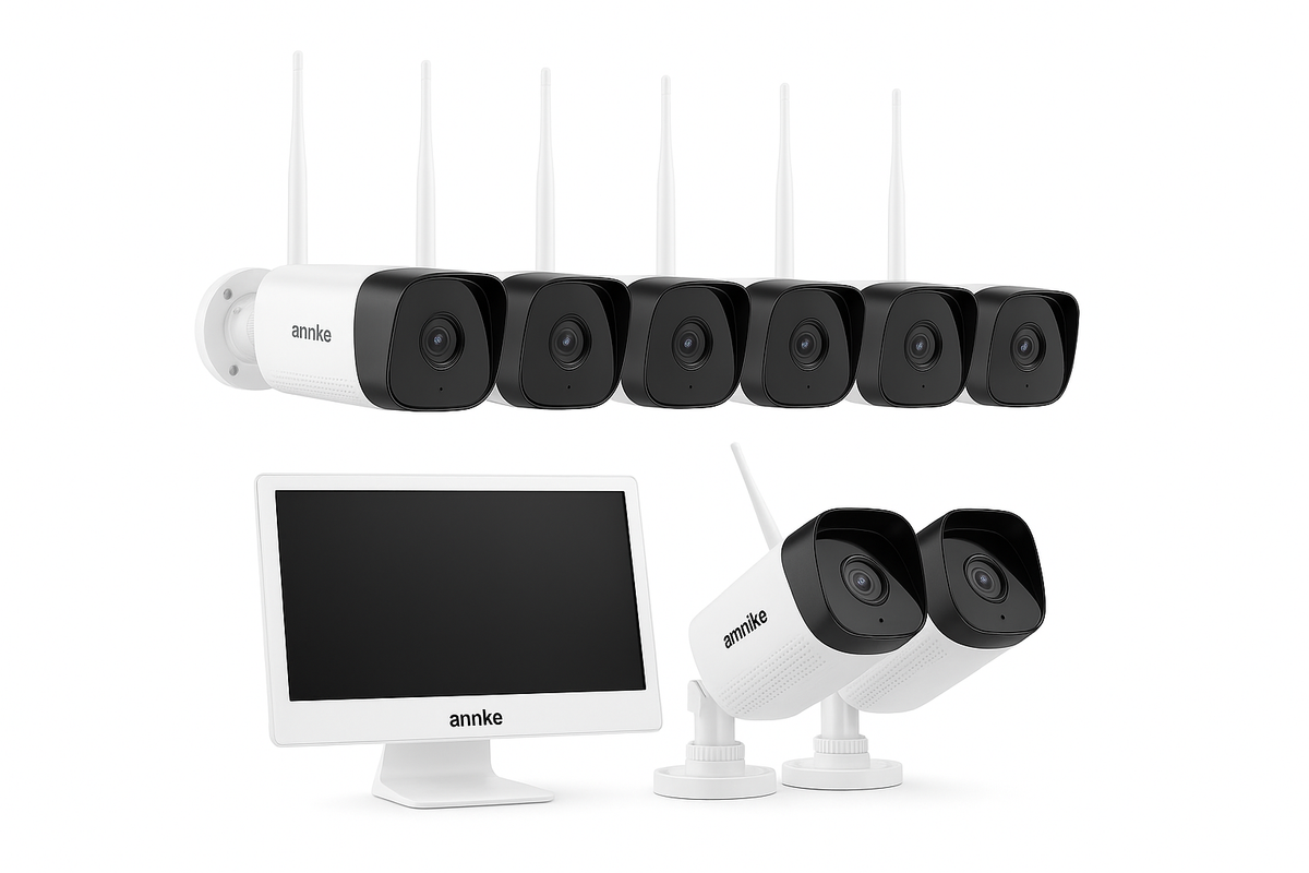 8MP WiFi Security Camera System with 12 Inch LCD