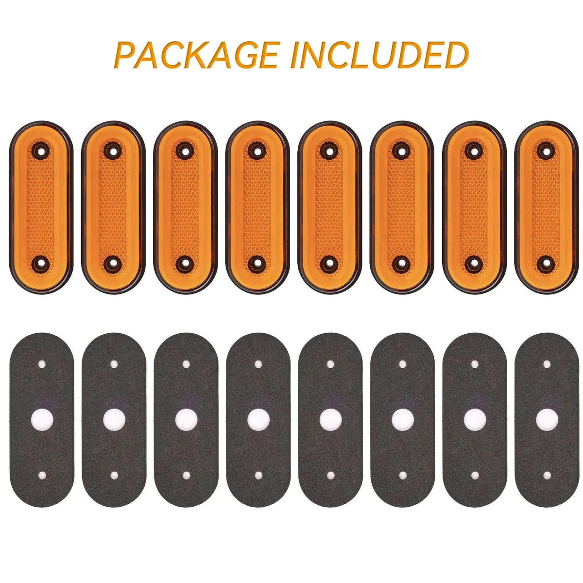 8pcs 12V 24V Oval LED Side Marker Lights Surface Mount-Default Title