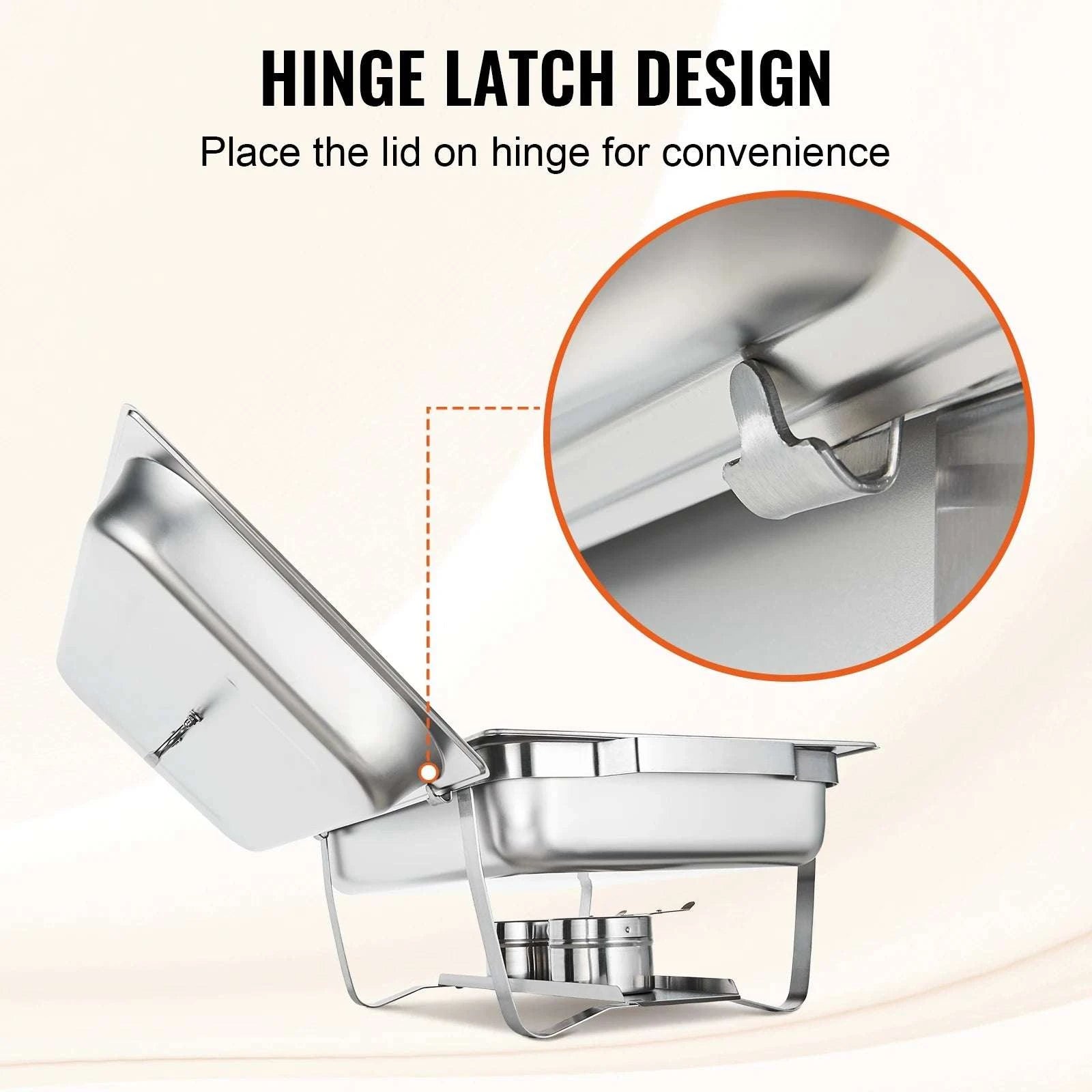 8QT Chafing Dish Buffet Set with Full Pans & Fuel Holders-4 Packs / United States