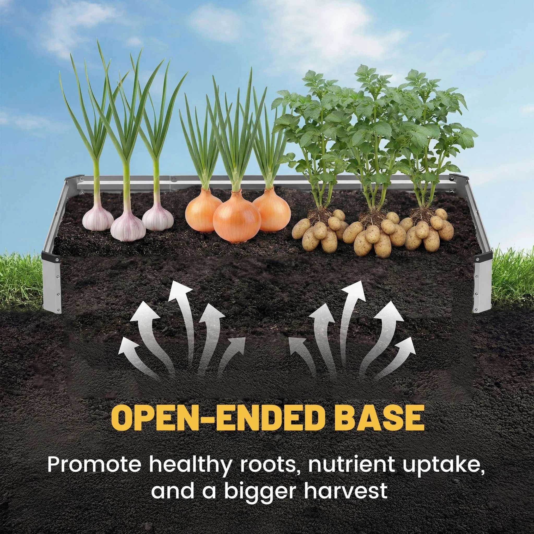8x4ft Metal Raised Garden Bed with Open Base for Vegetables & Flowers-1 Pack / United States