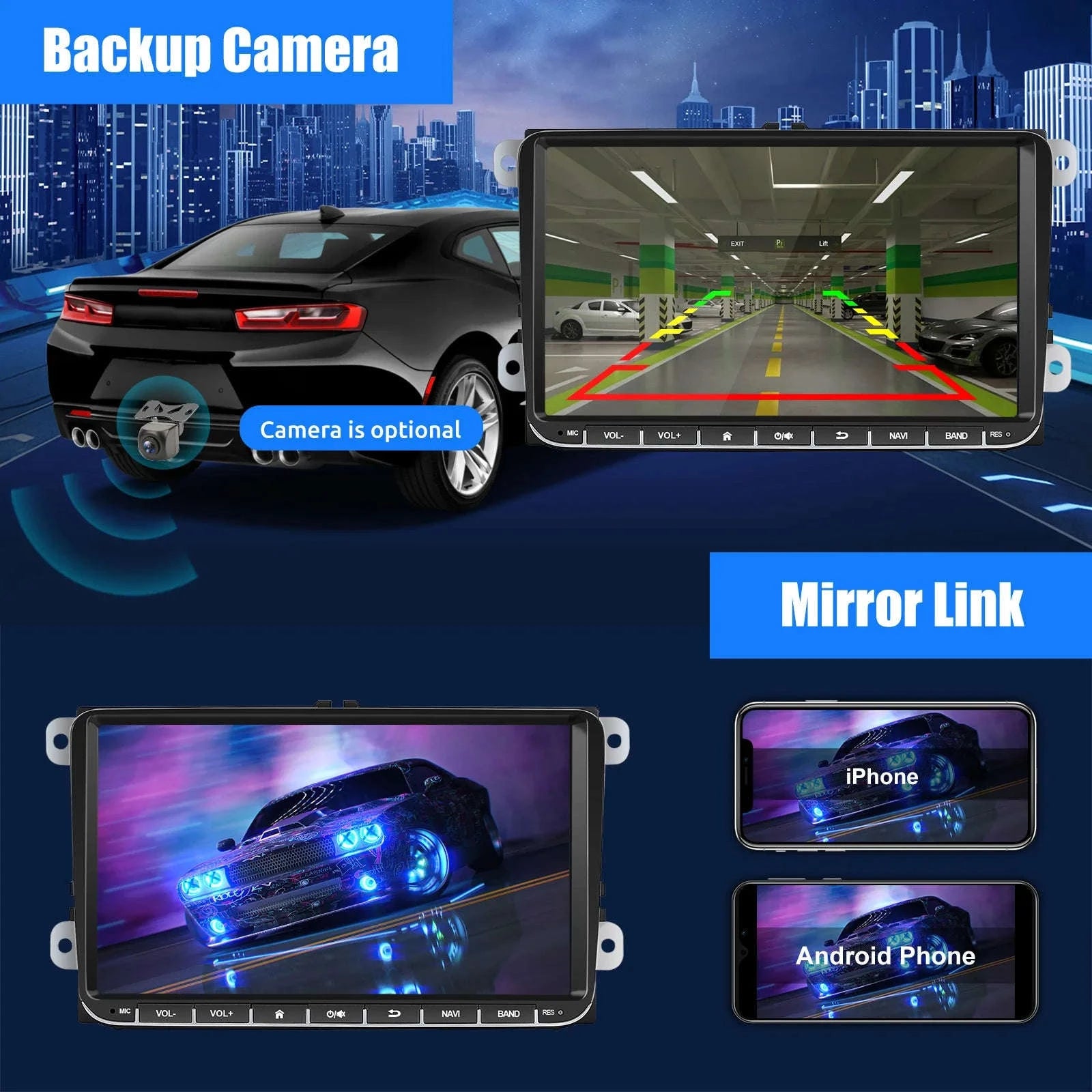 9" Android 14 4G+64G Wireless Carplay Car Stereo GPS NAVI WIFI RDS FM BT EQ for VW Golf 5 6 Passat Polo Touran Tiguan Caddy EOS-1-32 Carplay AHD Cam / United States / Quad Core