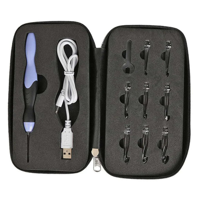 9 in 1 Light Up Crochet Hook Set-pink handle