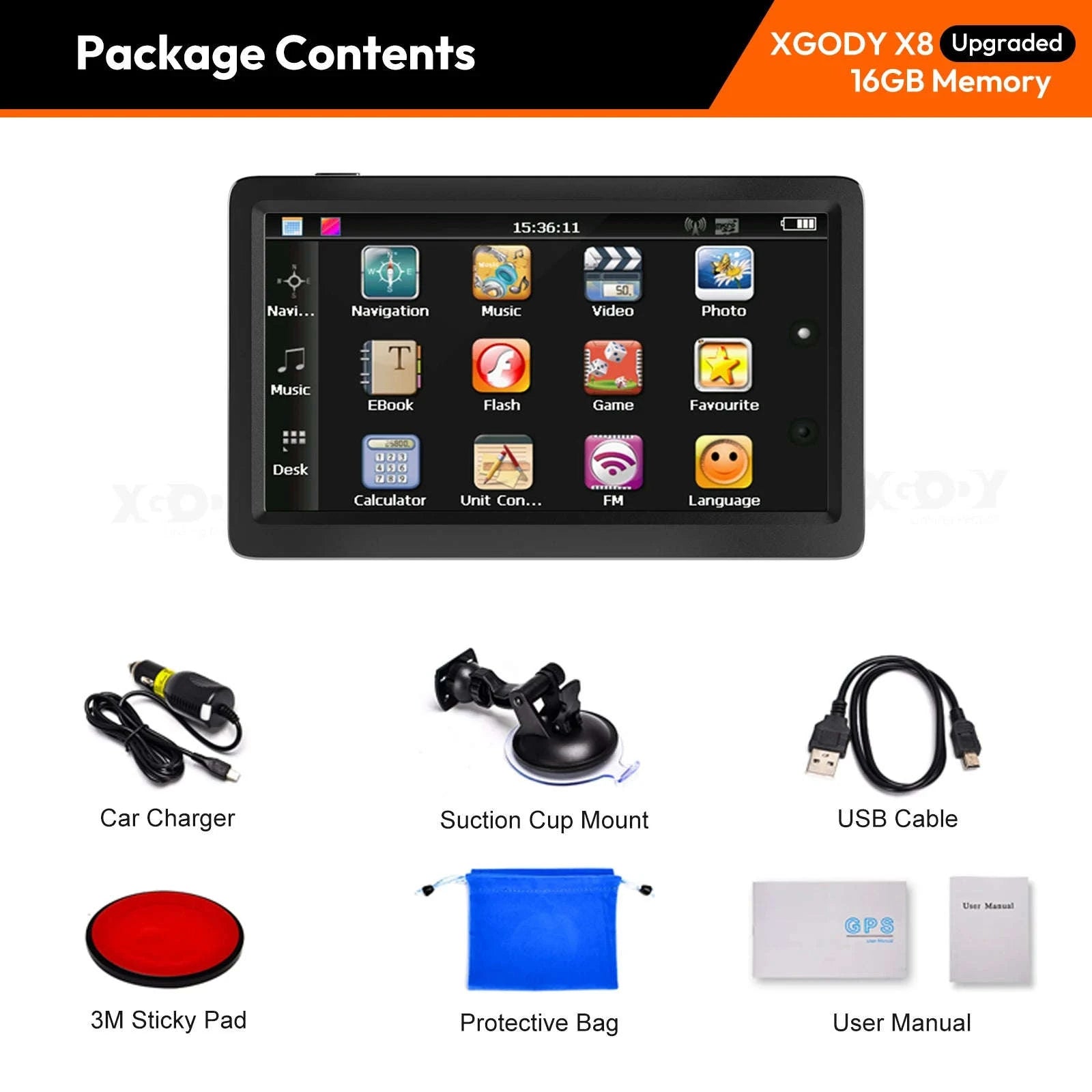 9-inch Car GPS Navigation with UK/EU Maps and Voice Guidance-9" / Europe / United Kingdom|black