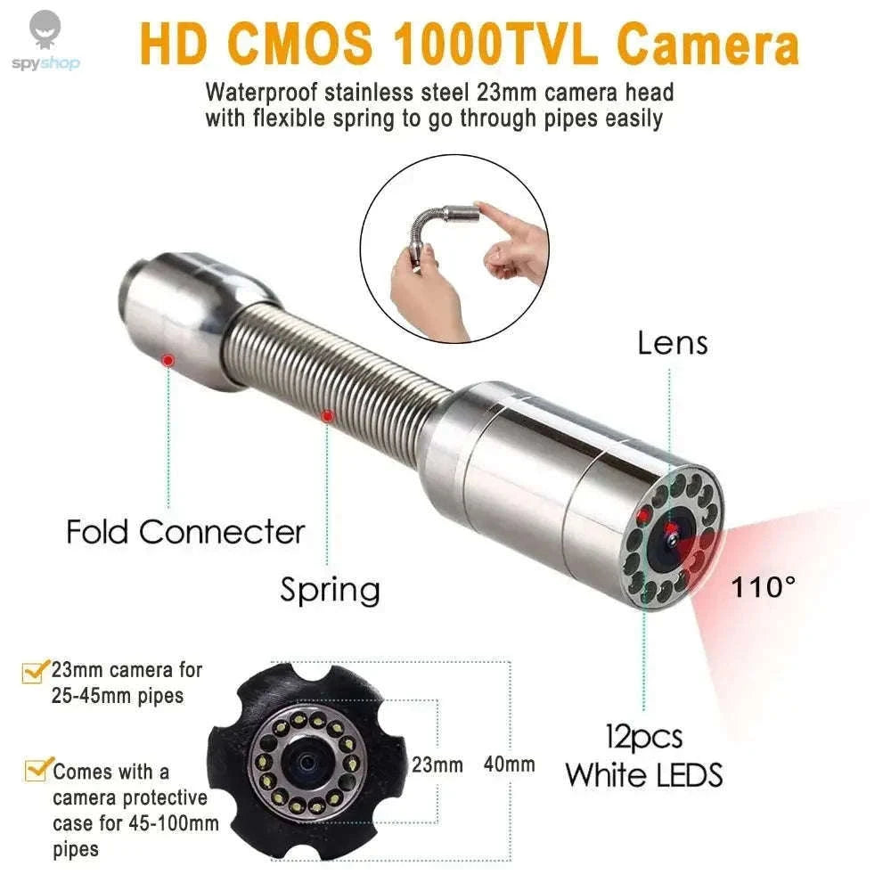 9-Inch DVR Pipe Inspection Camera with LED Lighting-9in DVR / 15m