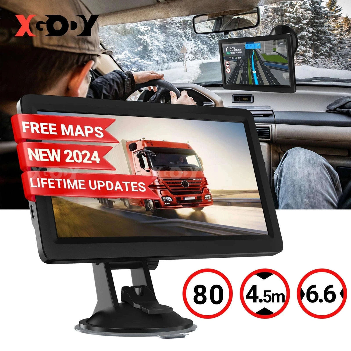 9 Inch Truck GPS Navigation with UK & Europe Maps-9" / Europe / United Kingdom|black