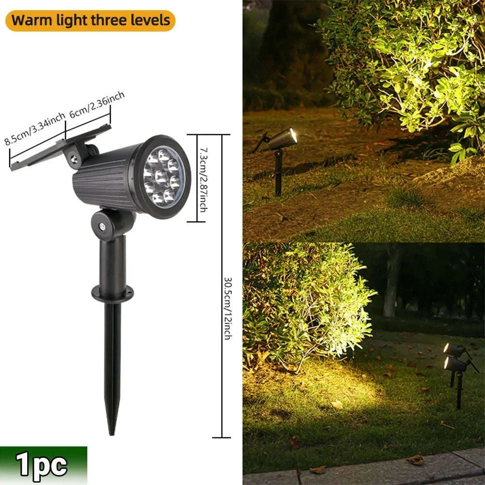 9 LED Solar Spot Lights Outdoor RGB IP65 Waterproof-2pc RGB light / 0-5W