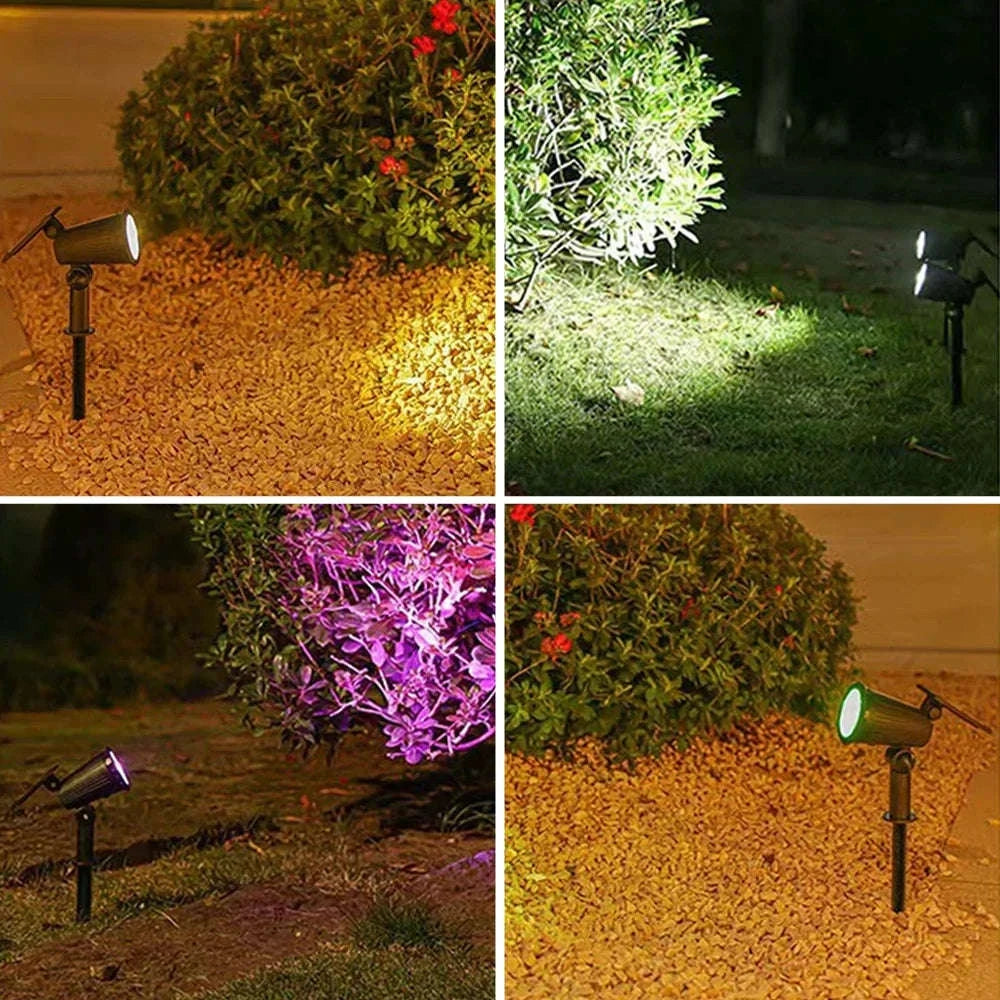 9 LED Solar Spot Lights Outdoor RGB IP65 Waterproof-2pc RGB light / 0-5W