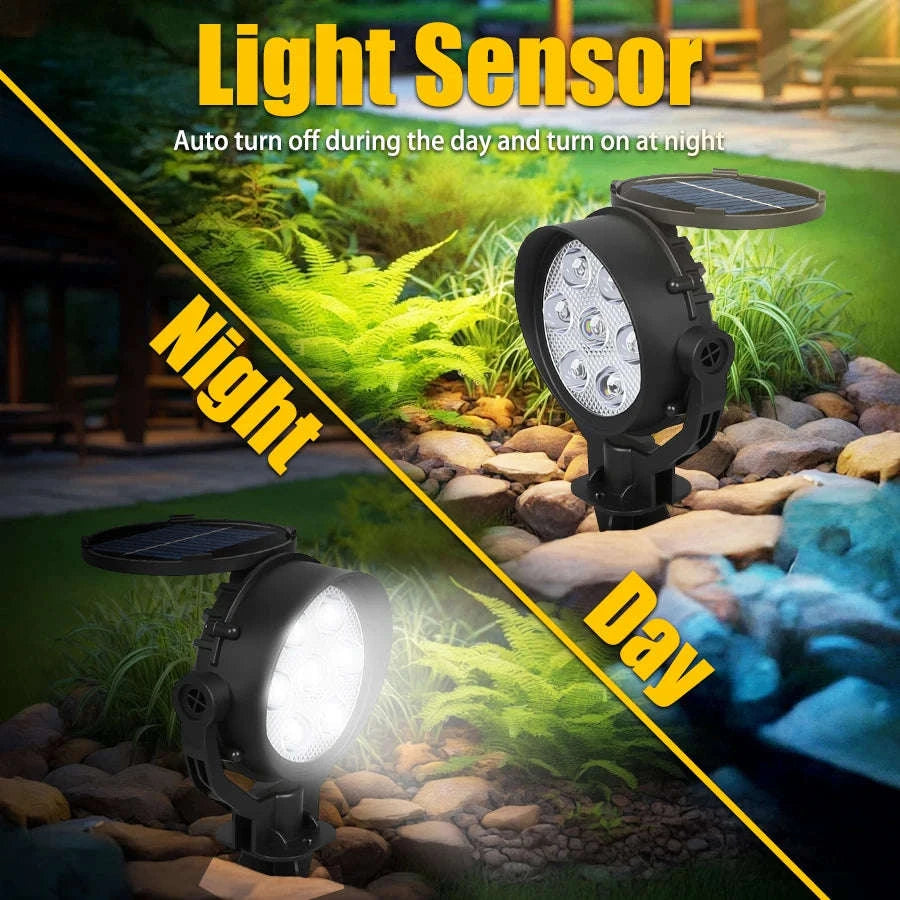 9 LED Solar Spot Lights Outdoor RGB IP65 Waterproof-2pc RGB light / 0-5W