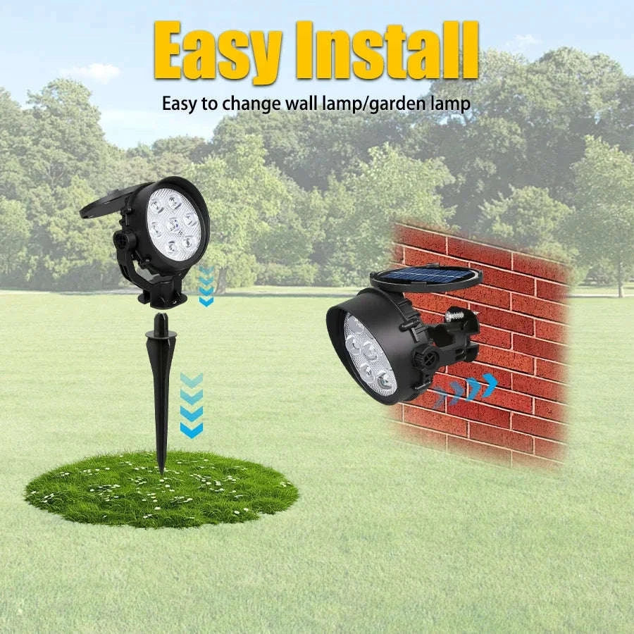 9 LED Solar Spot Lights Outdoor RGB IP65 Waterproof-2pc RGB light / 0-5W
