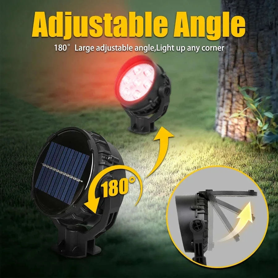 9 LED Solar Spot Lights Outdoor RGB IP65 Waterproof-2pc RGB light / 0-5W