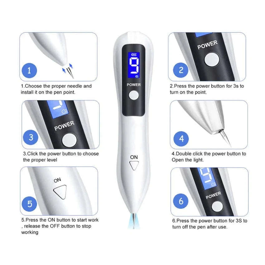 9-Level Plasma Beauty Pen for Targeted Spot Care-Silver / CHINA