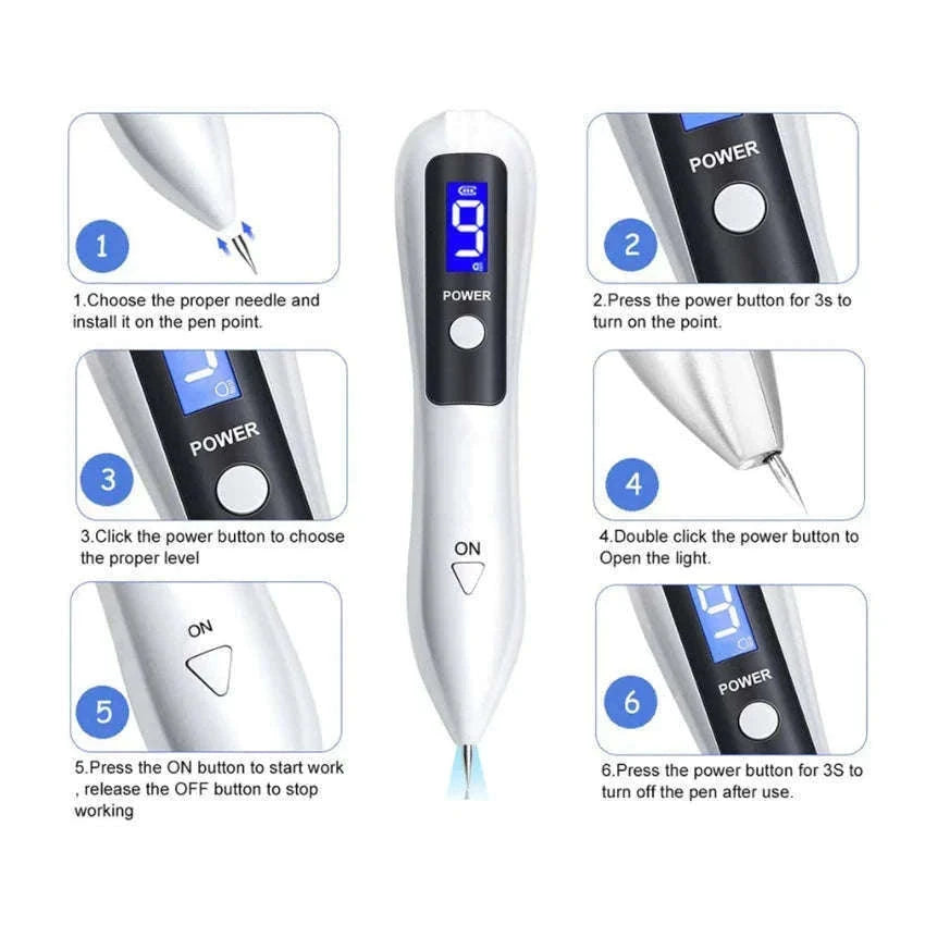9-Level Plasma Beauty Pen for Targeted Spot Care-Silver / CHINA