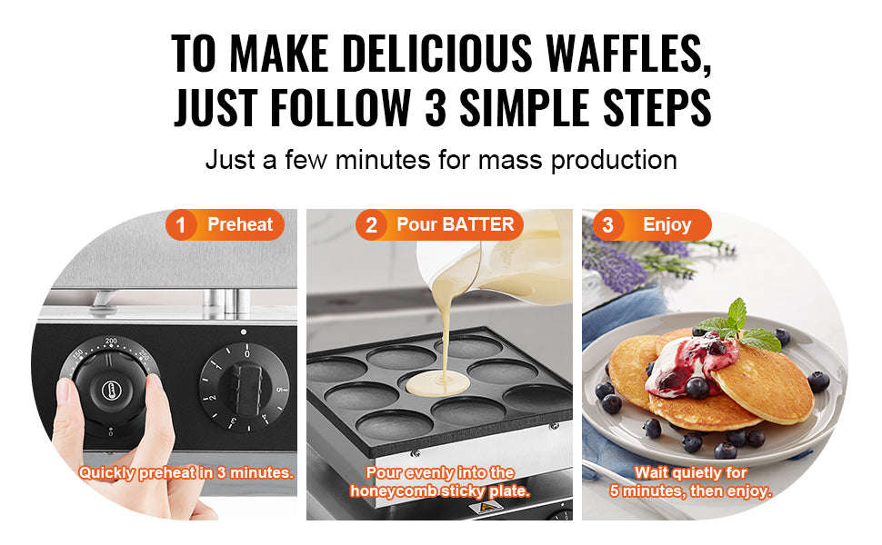 9-Piece Dutch Pancake Maker Electric Grill-Germany