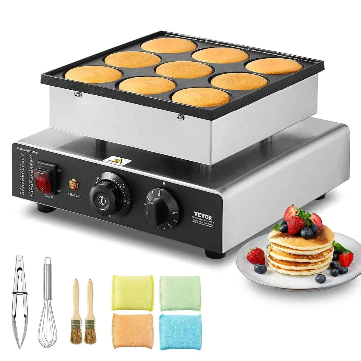 9-Piece Dutch Pancake Maker Electric Grill-Germany