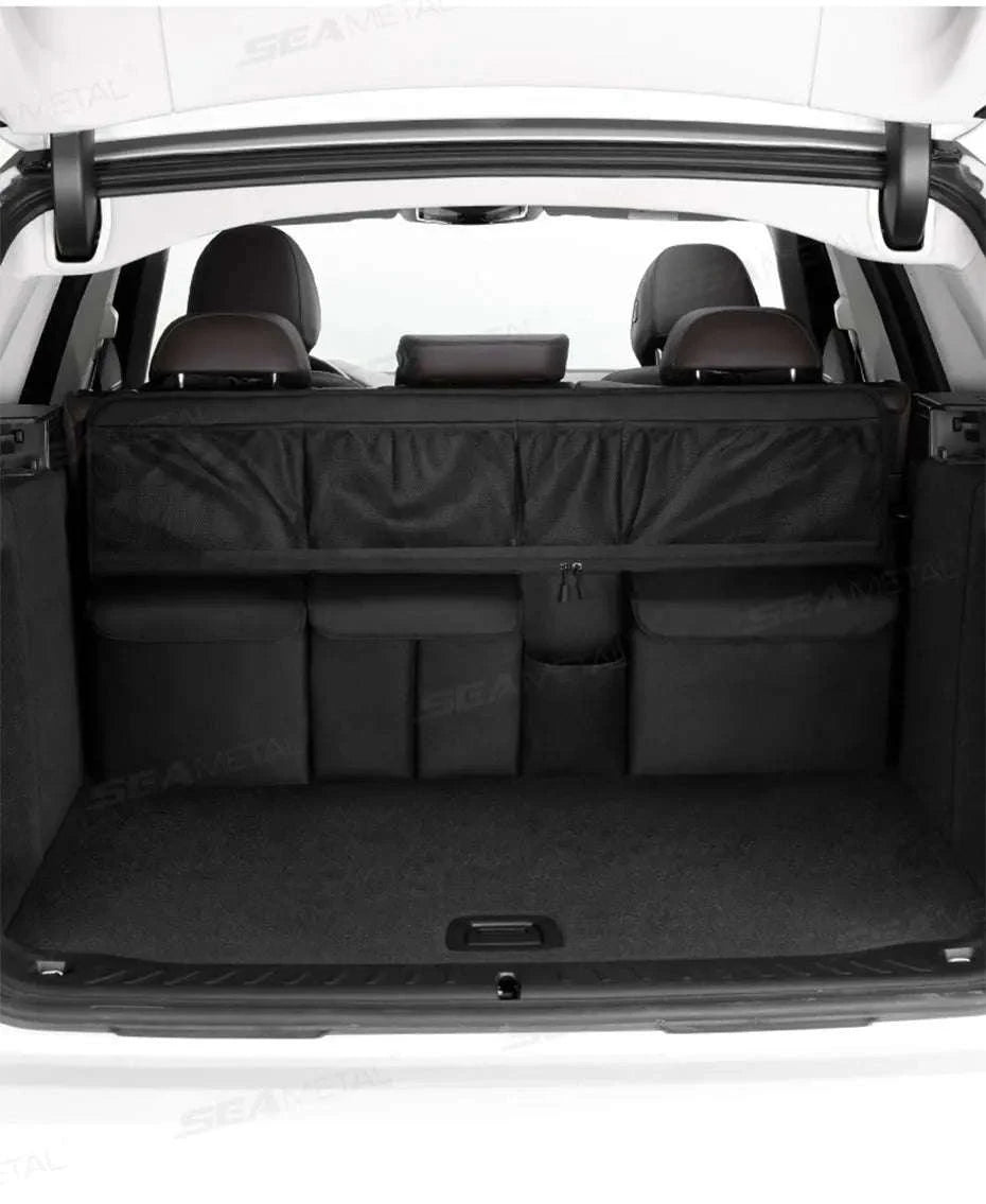 9-Pocket Car Seat Back Organizer with Zipper-Gray
