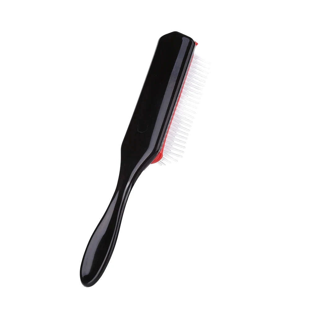 9-Row Detangling Hair Brush with Scalp Massage Design-red L / france