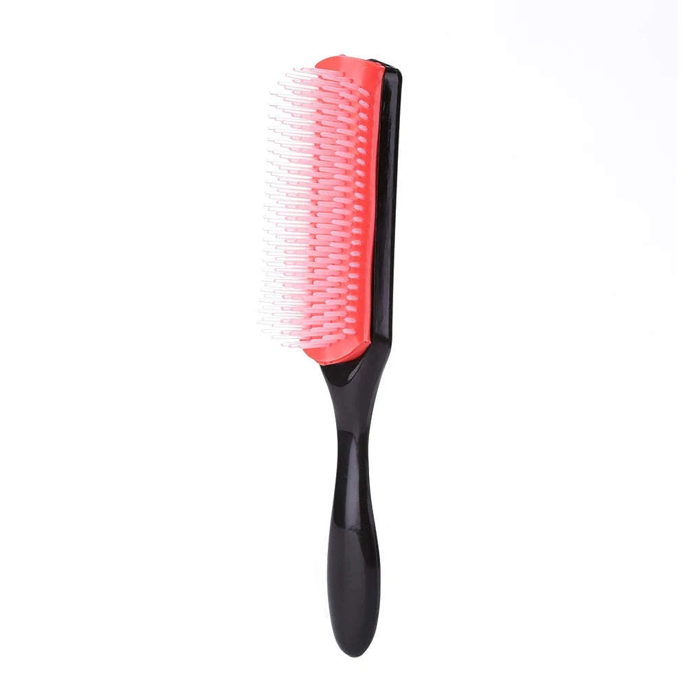 9-Row Detangling Hair Brush with Scalp Massage Design-red L / france