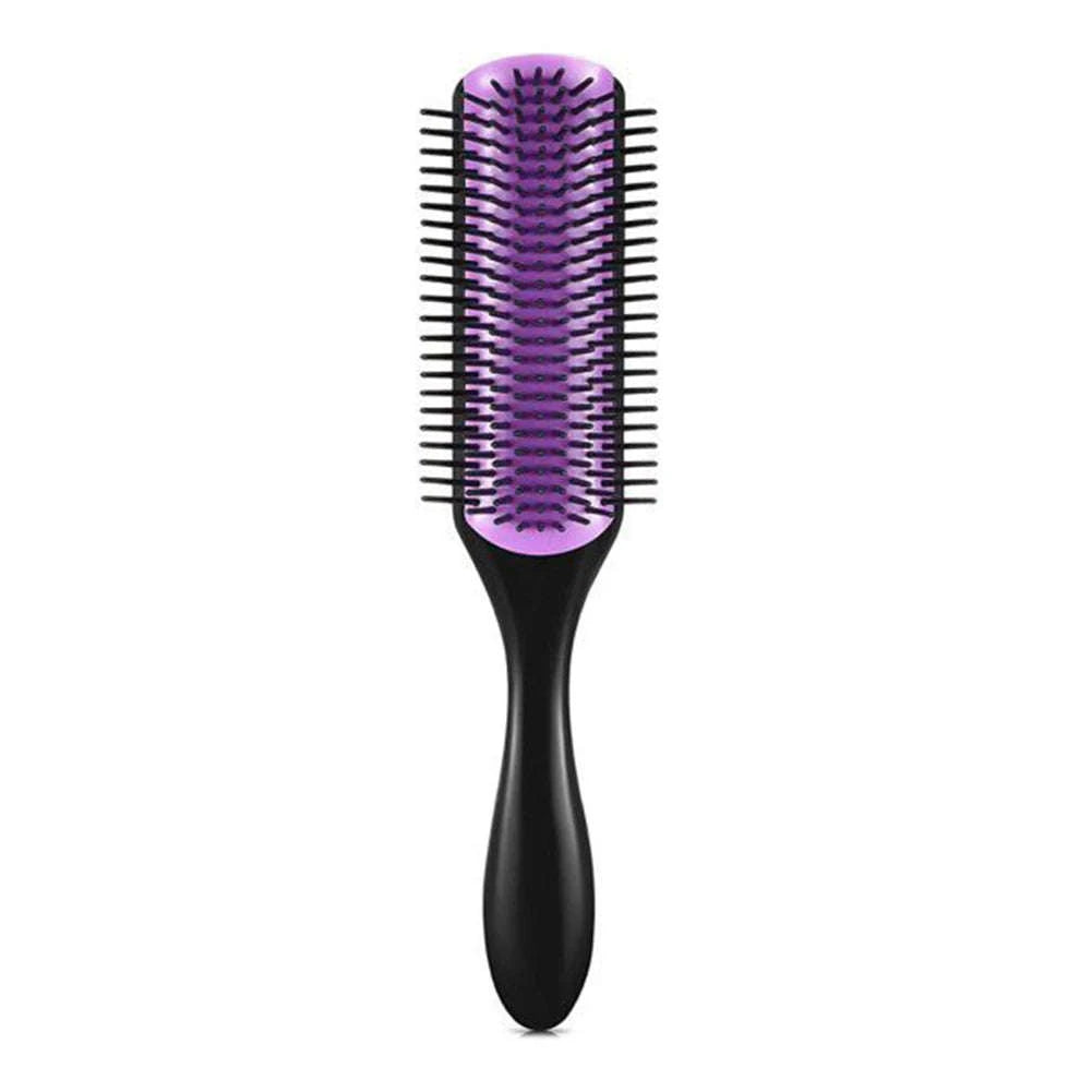 9-Row Detangling Hair Brush with Scalp Massage Design-red L / france