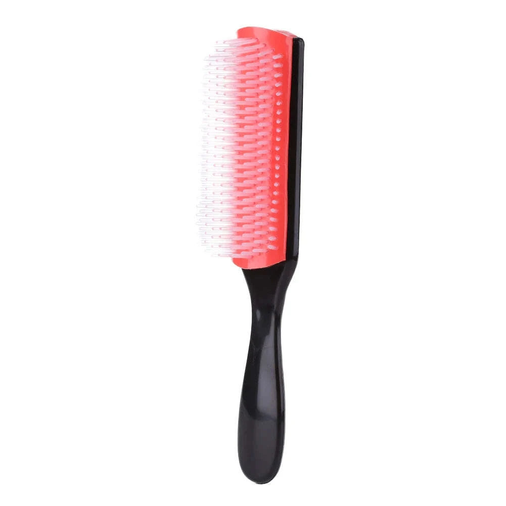 9-Row Detangling Hair Brush with Scalp Massage Design-red L / france