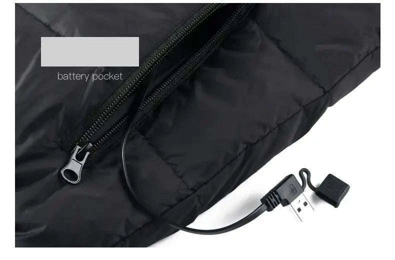 9‑Zone Graphene Heated Jacket for Men & Women-9 areas heated black / XXL