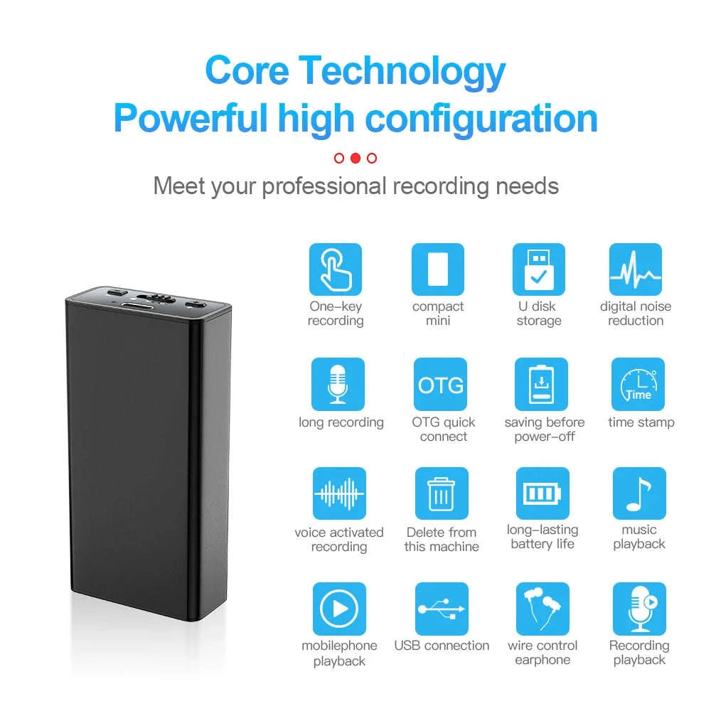 900-Hour Voice Activated Recorder 64GB USB Flash Drive-black / 16 GB