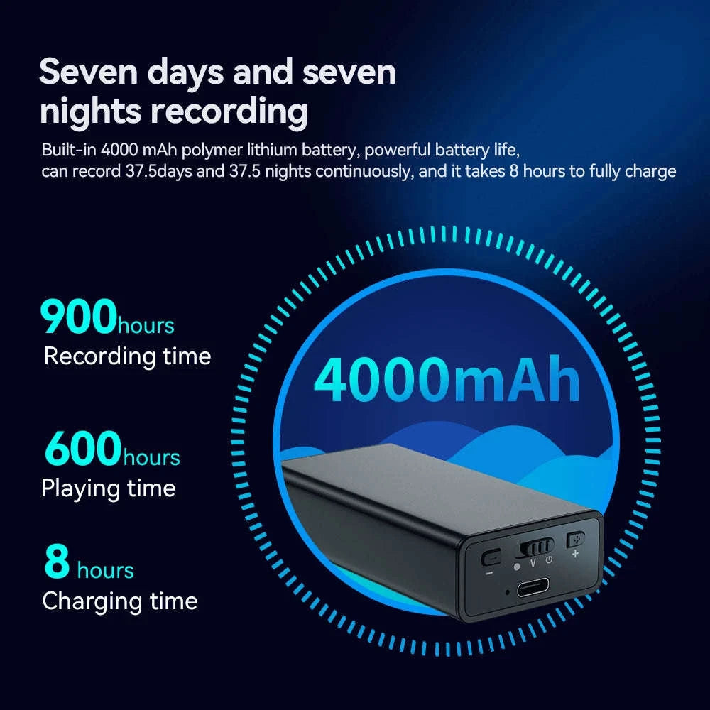 900-Hour Voice Activated Recorder 64GB USB Flash Drive-black / 16 GB