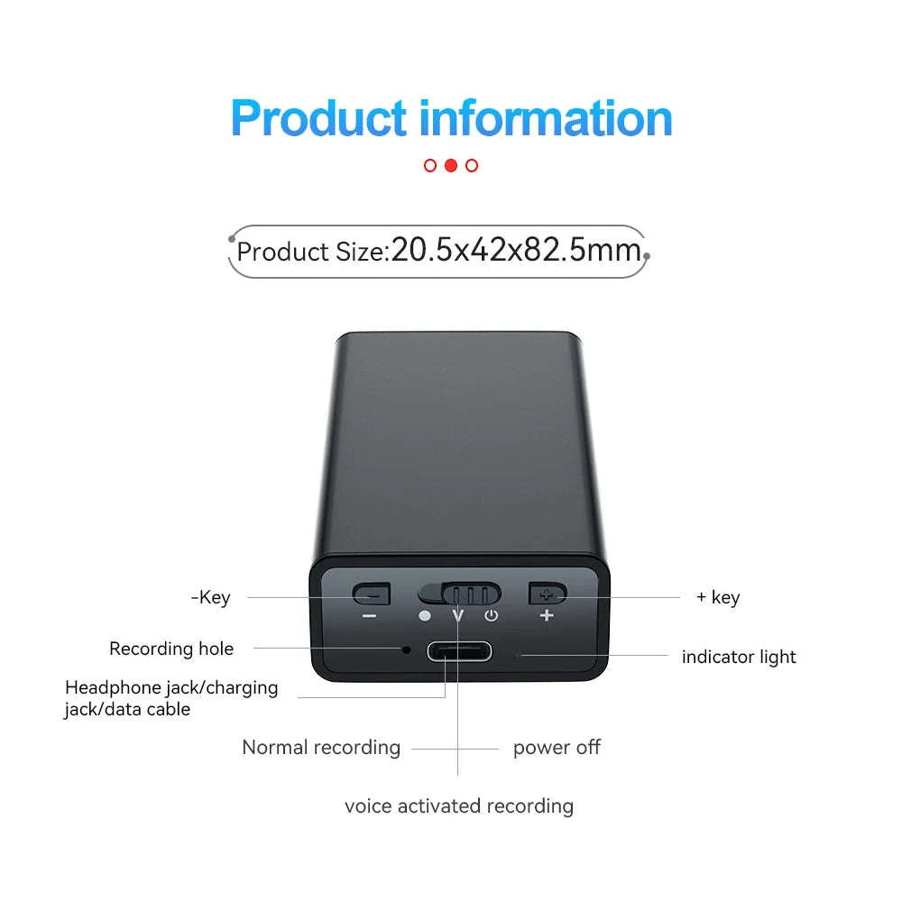 900-Hour Voice Activated Recorder 64GB USB Flash Drive-black / 16 GB