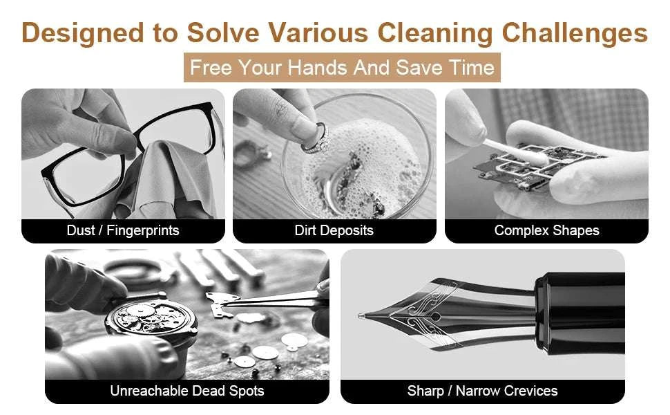 900ML Ultrasonic Cleaner 40kHz Jewelry, Glasses & Parts Cleaning Machine-110V-US Plug / China Mainland