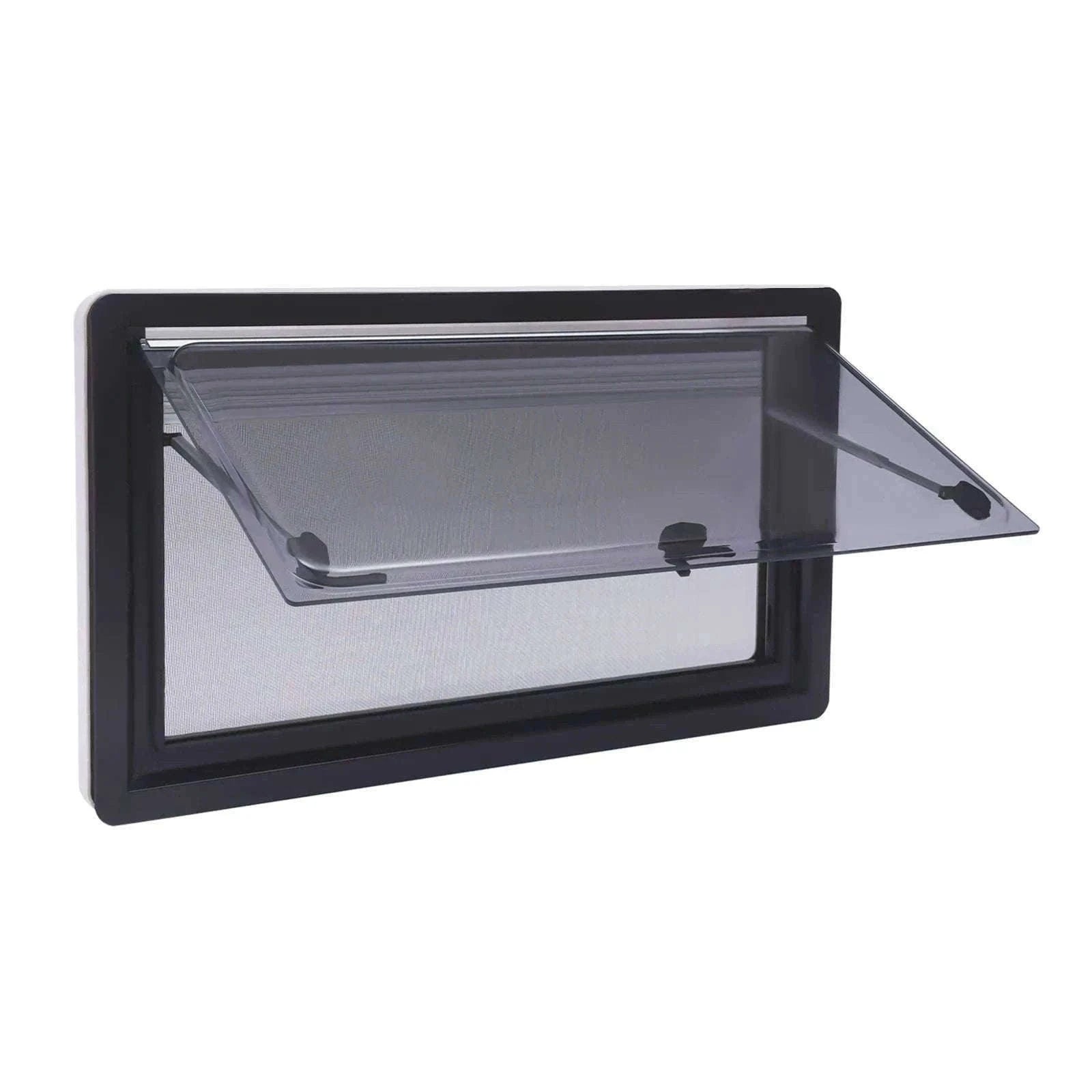 900x500mm Caravan Ventilation Window with Blind and Screen-Black / spain
